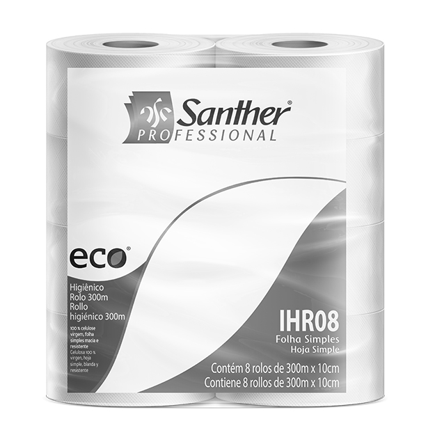 Higiênico Rolo Inovatta Eco Folha Simples 300m - Santher