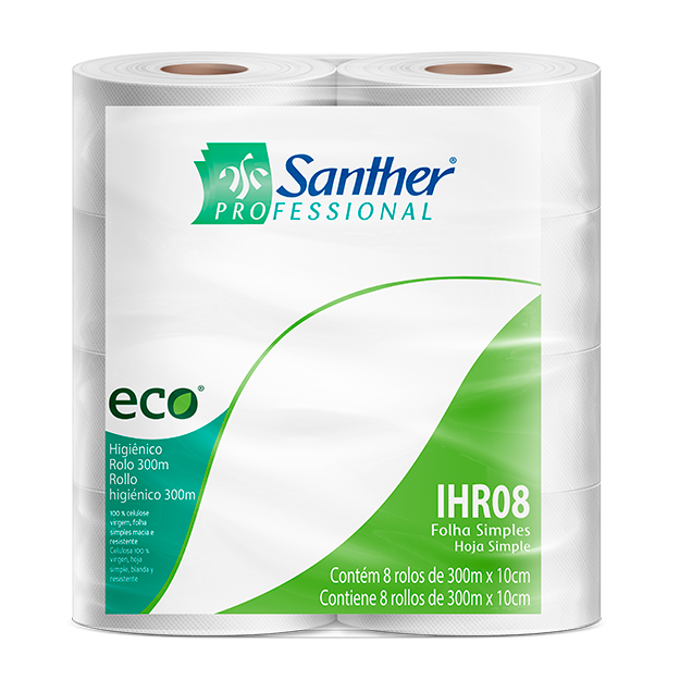 Higiênico Rolo Inovatta Eco Folha Simples 300m - Santher