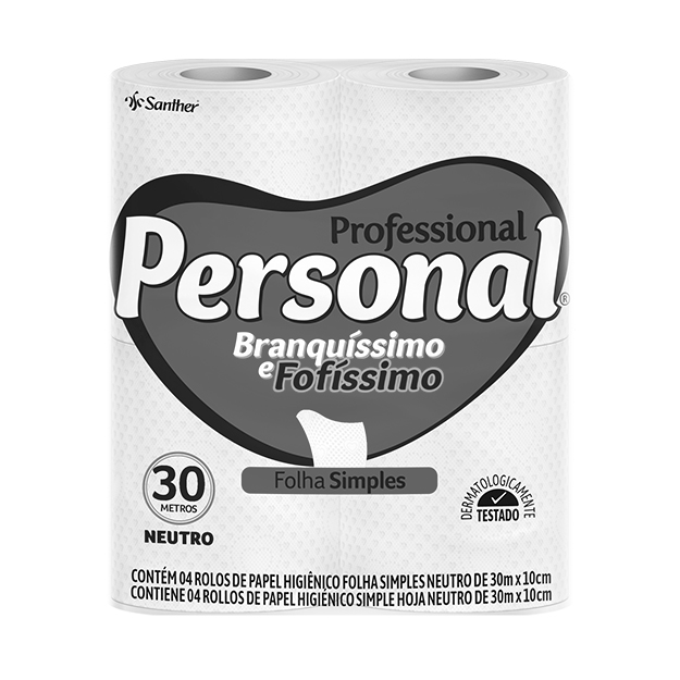 Higiênico Rolo Personal Professional Neutro Folha Simples - Santher