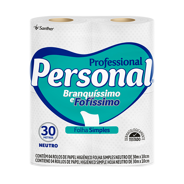 Higiênico Rolo Personal Professional Neutro Folha Simples - Santher